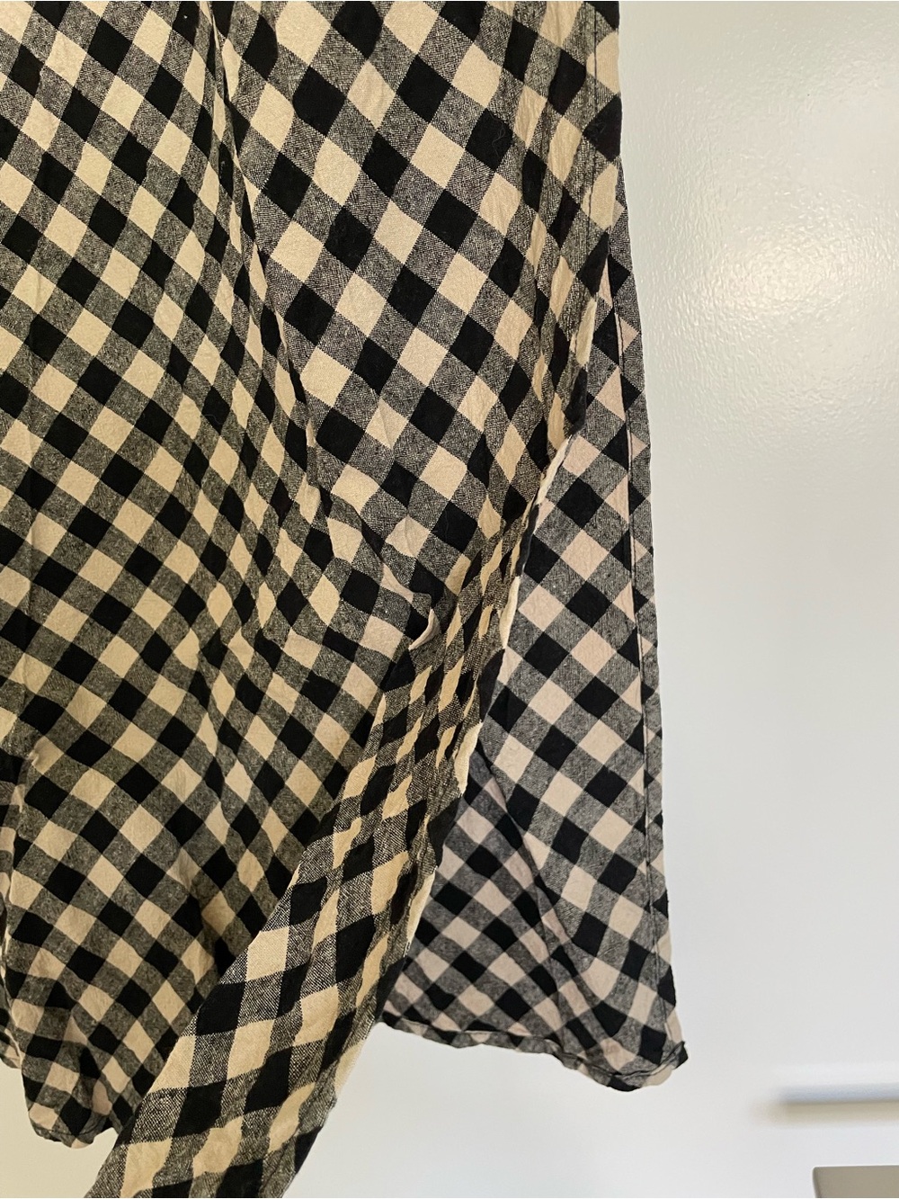 GAP Black and Cream Gingham Drawstring Maxi Skirt - Picture 2 of 6